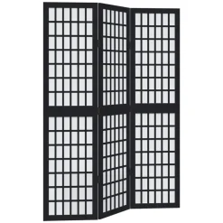 Kamerscherm met 3 panelen massief paulowniahout zwart>vidaXL Online