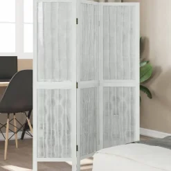 Kamerschermen*vidaXL Kamerscherm met 3 panelen massief paulowniahout wit