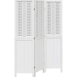 Kamerscherm met 3 panelen massief paulowniahout wit>vidaXL New