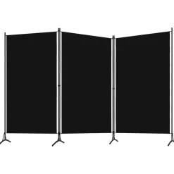Kamerschermen*vidaXL Kamerscherm met 3 panelen 260x180 cm Zwart