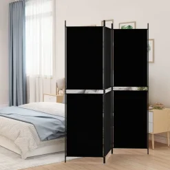 Kamerschermen*vidaXL Kamerscherm met 3 panelen 150x180 cm stof Zwart