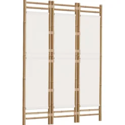 Kamerschermen*vidaXL Kamerscherm 3-panelen inklapbaar 120 cm bamboe en canvas Cr&egrave;mewit