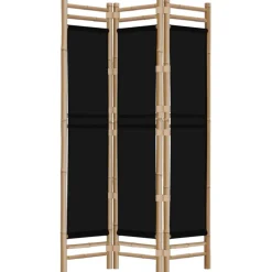 Kamerschermen*vidaXL Kamerscherm 3-panelen inklapbaar 120 cm bamboe en canvas Zwart