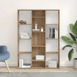 Kamerschermen*vidaXL Kamerscherm/boekenkast 100x24x140 cm bewerkt hout eikenkleurig artisanaal eikenkleurig