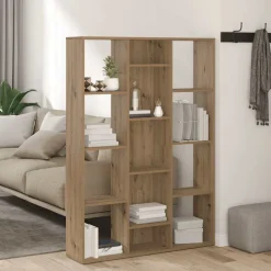 Kamerschermen*vidaXL Kamerscherm/boekenkast 100x24x140 cm bewerkt hout eikenkleurig artisanaal eikenkleurig