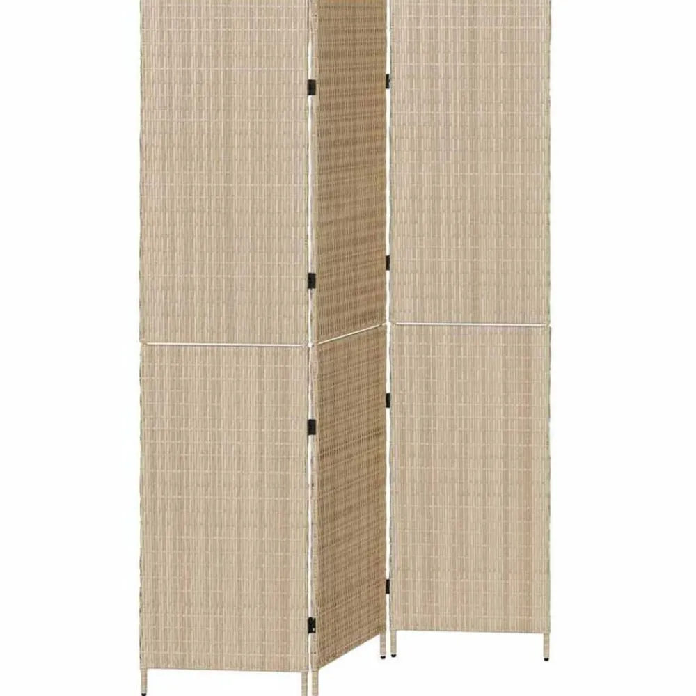 Kamerschermen*vidaXL Kamerverdeler 147 x 180 cm poly rattan Beige
