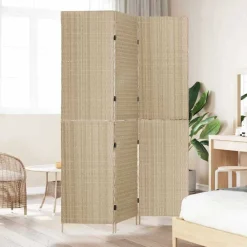 Kamerschermen*vidaXL Kamerverdeler 147 x 180 cm poly rattan Beige