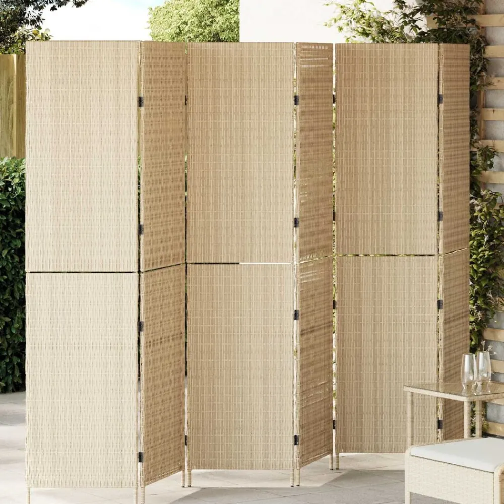 Kamerschermen*vidaXL Kamerverdeler 292 x 180 cm poly rattan Beige