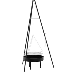 Kampvuur tripod 3 pcs Zwart Staal>vidaXL Sale