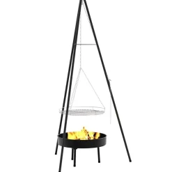 Kampvuur tripod 3 pcs Zwart Staal><noscript><img width=