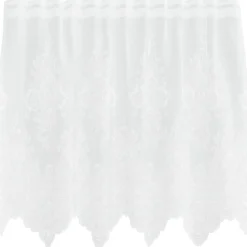 Woon- & Tuinaccessoires*vidaXL Kantgordijn met gordijnen Bloemen Wit 80 x 150 cm Polyester