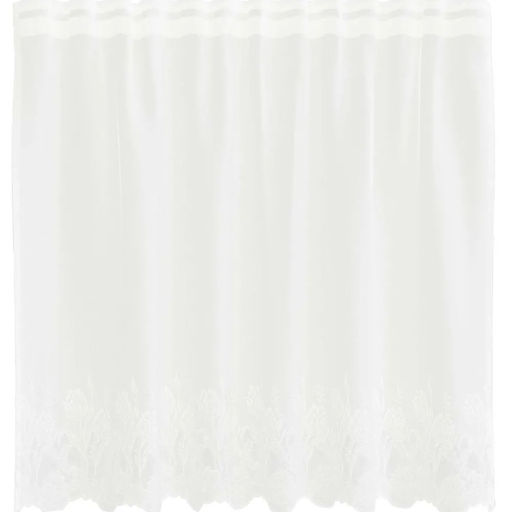 Woon- & Tuinaccessoires*vidaXL Kantgordijn met gordijnen Bloemen Wit 80 x 150 cm Polyester