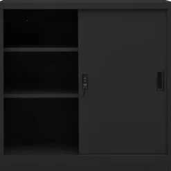 Kantoorkast met schuifdeuren 90x40x90 cm staal kleurig><noscript><img width=