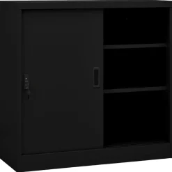 Kantoorkast met schuifdeuren 90x40x90 cm staal>vidaXL Outlet