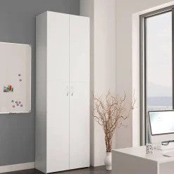 Kasten & Opbergmeubelen*vidaXL Kantoorkast 60x32x190 cm bewerkt hout Wit