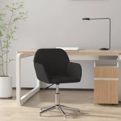Kantoormeubelen*vidaXL Kantoorstoel draaibaar stof Zwart