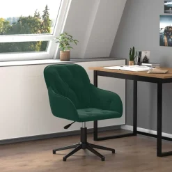 Kantoormeubelen*vidaXL Kantoorstoel draaibaar fluweel Donkergroen
