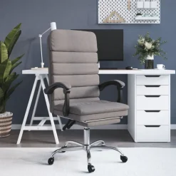 Kantoormeubelen*vidaXL Kantoorstoel massage verstelbaar stof Taupe