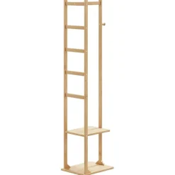 Kapstok met haken en schappen 38,5x30x156 cm bamboe>vidaXL Outlet