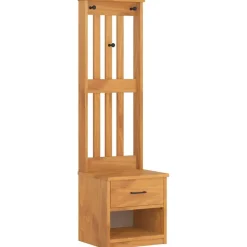 Bankjes*vidaXL Kapstok SANDNES 45x40x159,5 cm massief grenenhout Acaciahouten afwerking