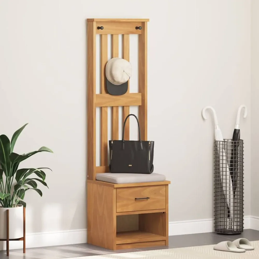 Bankjes*vidaXL Kapstok SANDNES 45x40x159,5 cm massief grenenhout Acaciahouten afwerking