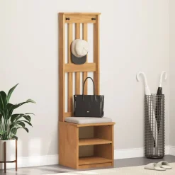 Bankjes*vidaXL Kapstok SANDNES 45x40x159,5 cm massief grenenhout Acaciahouten afwerking