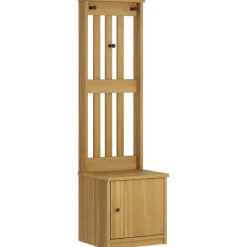 Bankjes*vidaXL Kapstok SANDNES 45x40x159,5 cm massief grenenhout Walnoothouten afwerking