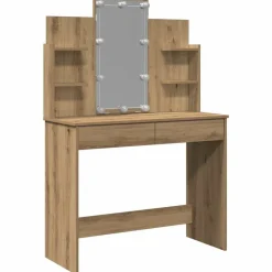 Kaptafel met LED-verlichting 96x40x142 cm artisanaal eikenkleur>vidaXL Discount