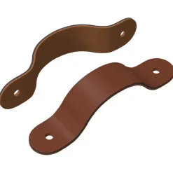 Bouwbeslag*vidaXL Kast Handvatten 2 pcs Bruin 140 x 25 x 2,3 mm PU