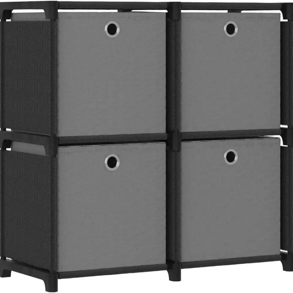 Kast met 4 vakken met boxen 69x30x72,5 cm stof>vidaXL New