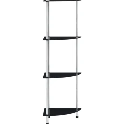 Boekenkasten & Wandplanken*vidaXL Kastje 4-laags 30x30x100 cm gehard glas Zwart