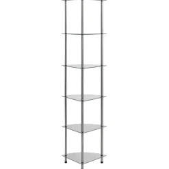 Boekenkasten & Wandplanken*vidaXL Kastje 6-laags 30x30x160 cm gehard glas transparant Doorzichtig