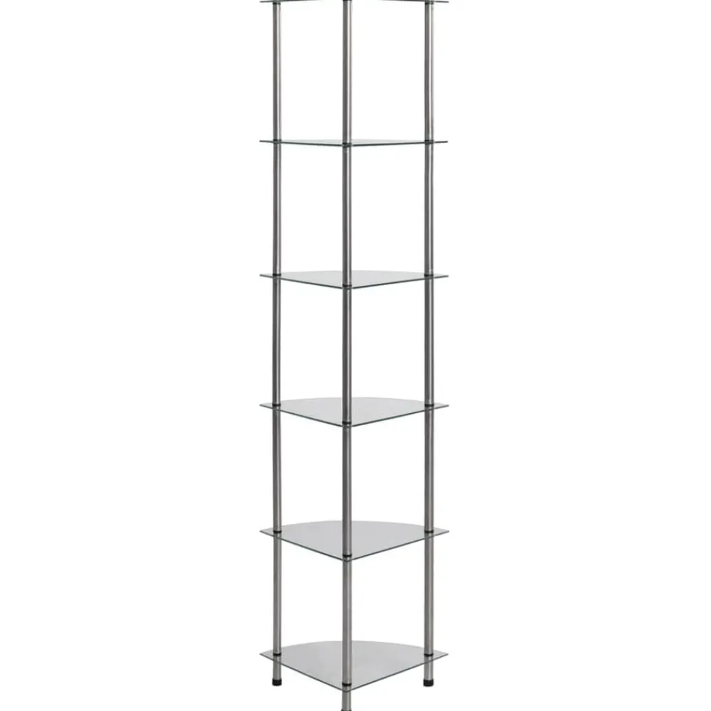 Boekenkasten & Wandplanken*vidaXL Kastje 6-laags 30x30x160 cm gehard glas transparant Doorzichtig