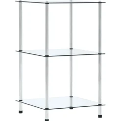 Boekenkasten & Wandplanken*vidaXL Kastje 3-laags 40x40x67 cm gehard glas transparant Doorzichtig