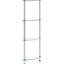 Boekenkasten & Wandplanken*vidaXL Kastje 4-laags 30x30x100 cm gehard glas transparant Doorzichtig