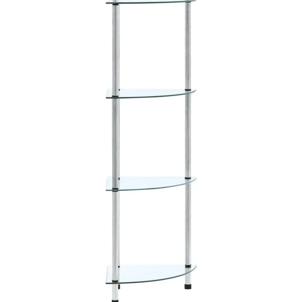 Boekenkasten & Wandplanken*vidaXL Kastje 4-laags 30x30x100 cm gehard glas transparant Doorzichtig