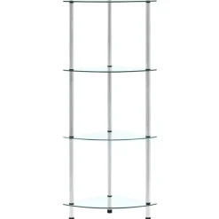 Boekenkasten & Wandplanken*vidaXL Kastje 4-laags 30x30x100 cm gehard glas transparant Doorzichtig