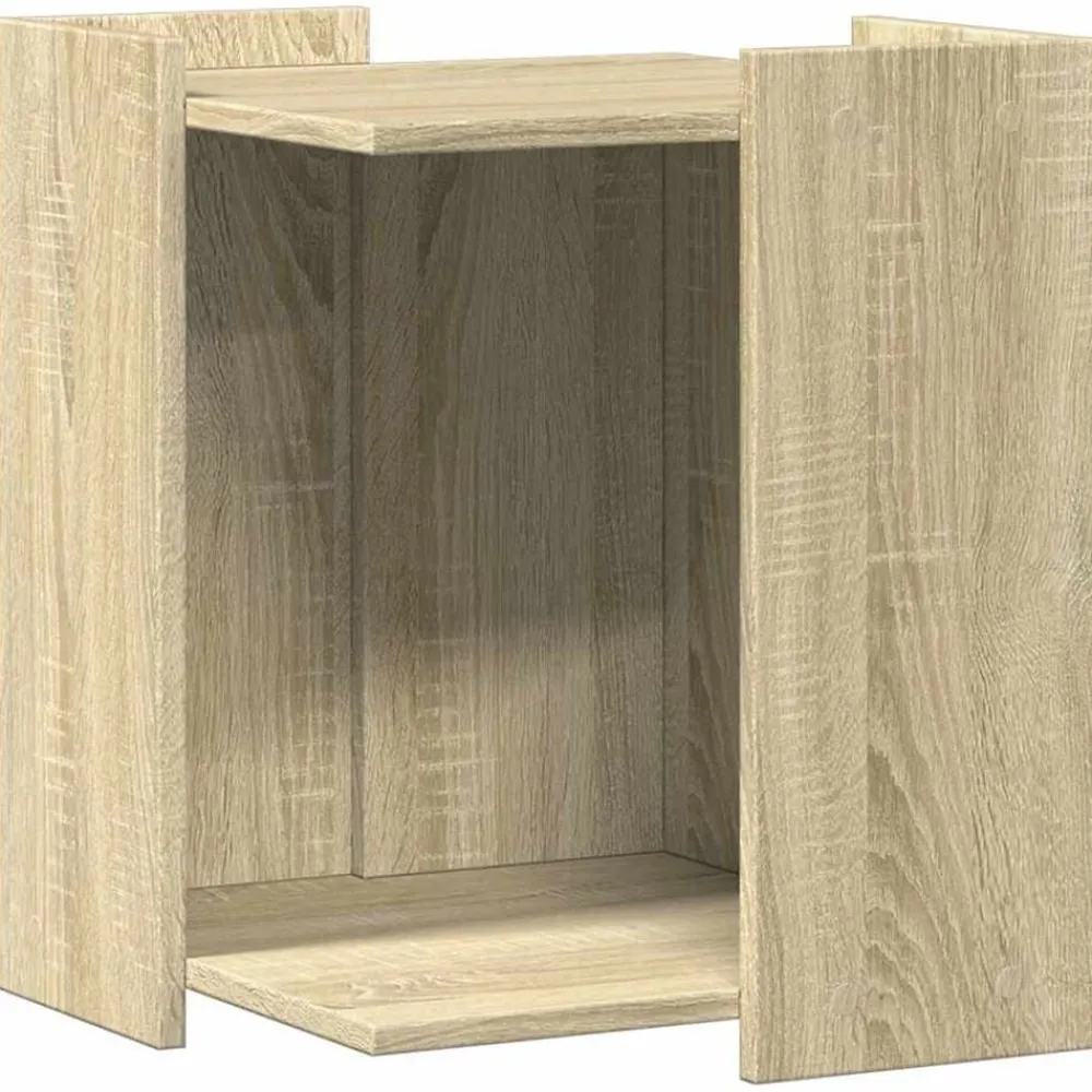 Huisdierbenodigdheden*vidaXL Kattenbakkast 42x42x51 cm bewerkt hout kleurig Sonoma eiken
