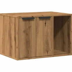 Huisdierbenodigdheden*vidaXL Kattenbakkast 60x40x40 cm bewerkt hout artisanaal kleurig Eiken