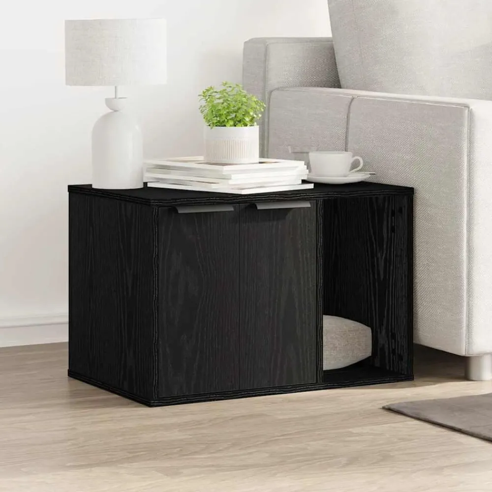 Kattenbakomheining 60x40x40 cm bewerkt hout>vidaXL