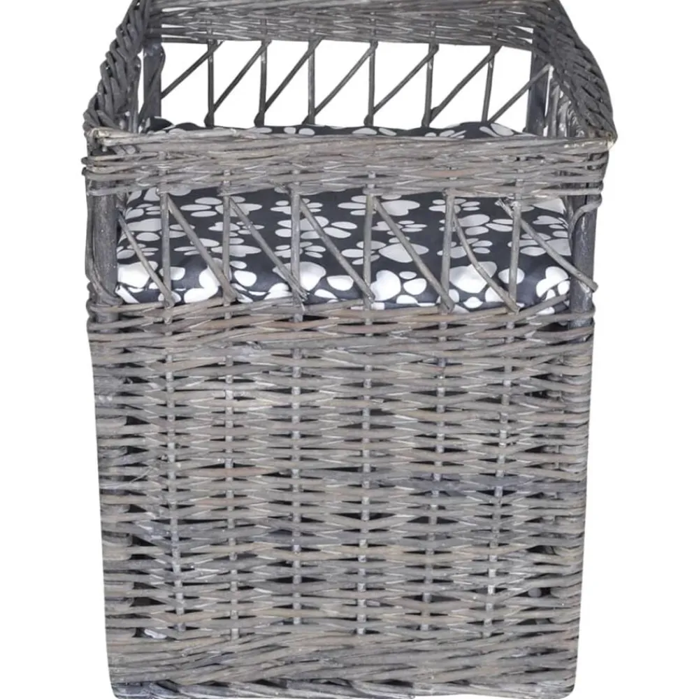 Kattenbed/huis/krabpaal met kussen vierkant wilgen>vidaXL Clearance