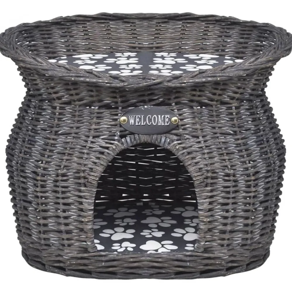 Kattenbed/huis/krabpaal met kussen wilgen>vidaXL Clearance