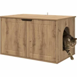 Kattenhuis Ambachtelijk eiken 85 x 55 x 50,5 cm Bewerkt hout><noscript><img width=
