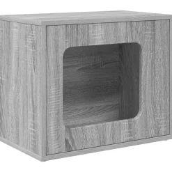 Huisdierbenodigdheden*vidaXL Kattenhuis 51 x 30 x 42,5 cm Bewerkt hout Grijs sonoma
