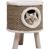 Huisdierbenodigdheden*vidaXL Kattenhuis met houten poten 41 cm zeegras