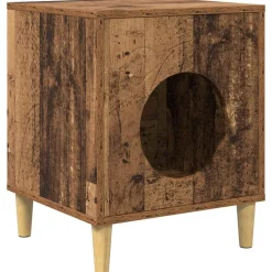 Huisdierbenodigdheden*vidaXL Kattenhuis Oudhout 42,5 x 40 x 53 cm Bewerkt hout Oud hout