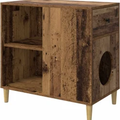 Huisdierbenodigdheden*vidaXL Kattenhuis Oudhout 72 x 42,5 x 70 cm Bewerkt hout Oud hout