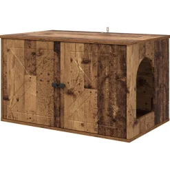 Huisdierbenodigdheden*vidaXL Kattenhuis Oudhout 85 x 55 x 50 cm Bewerkt hout Oud hout