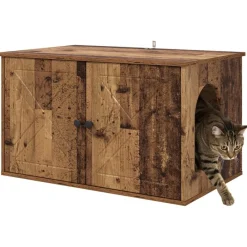 Huisdierbenodigdheden*vidaXL Kattenhuis Oudhout 85 x 55 x 50 cm Bewerkt hout Oud hout