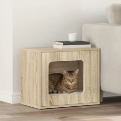 Kattenhuis Sonoma 51 x 30 x 42,5 cm Bewerkt hout>vidaXL Hot